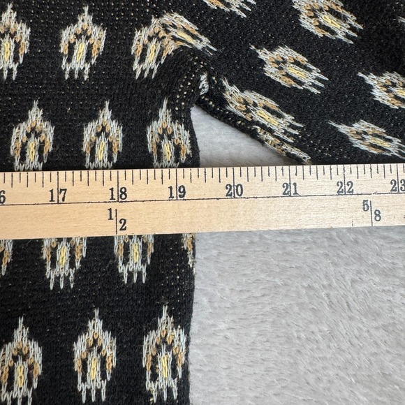 Vintage Ceny Sweater Womens L‎ Brown Black Preowned Knit Cardigan Aztec Boho - Picture 7 of 7